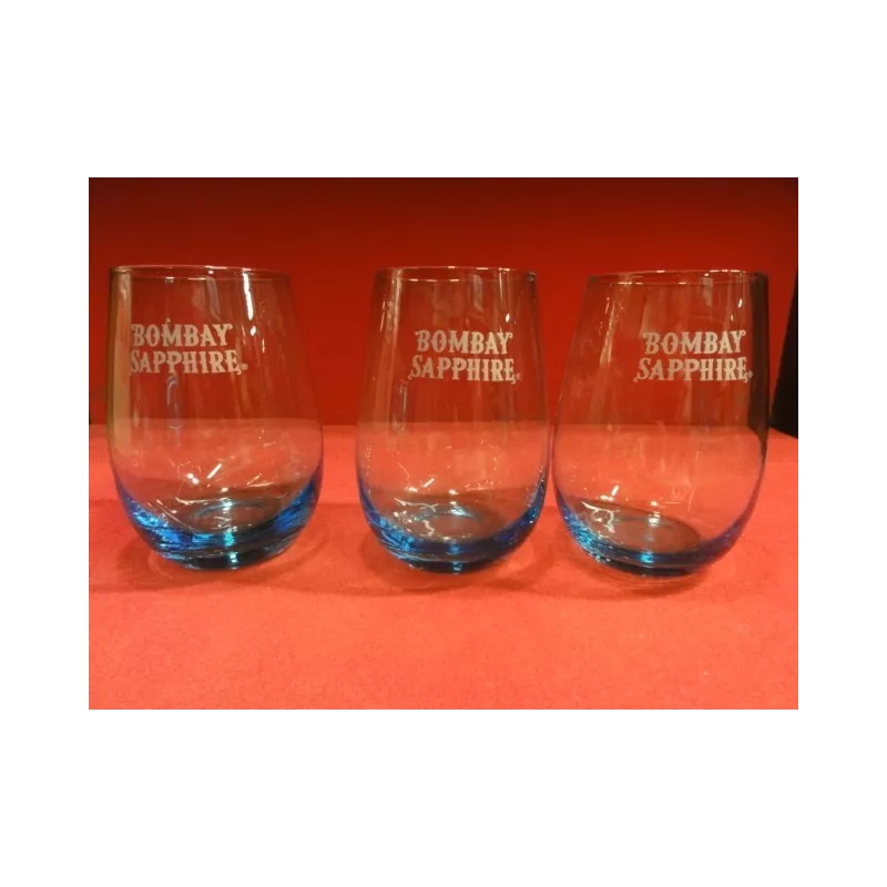 3 VERRES  BOMBAY SAPHIRE 40CL