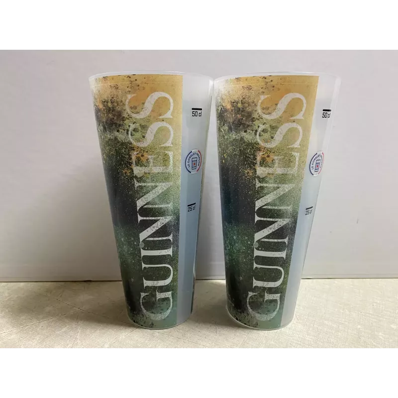 2 GOBELETS  GUINNESS  25/50CL  HT 17.60CM