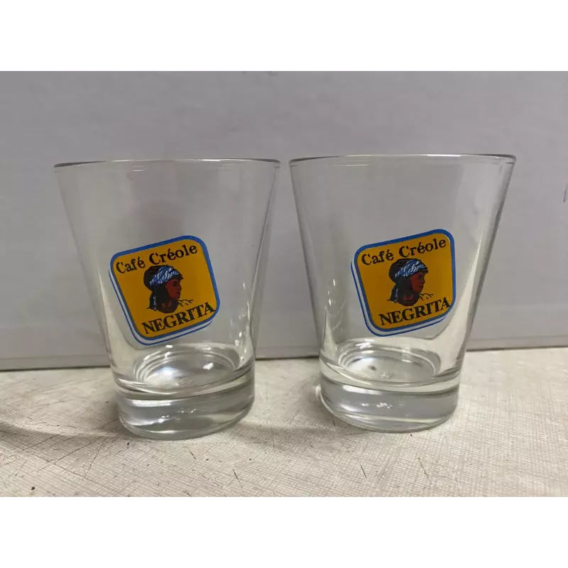 2 PETITS VERRES  NEGRITA 6CL HT 7CM
