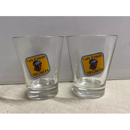 2 PETITS VERRES  NEGRITA 6CL HT 7CM