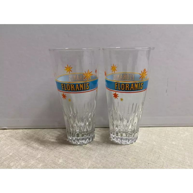 2 VERRES  FLORANIS  ANIS GRAS  HT 12.20CM