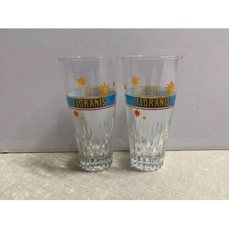 2 VERRES  FLORANIS  ANIS GRAS  HT 12.20CM