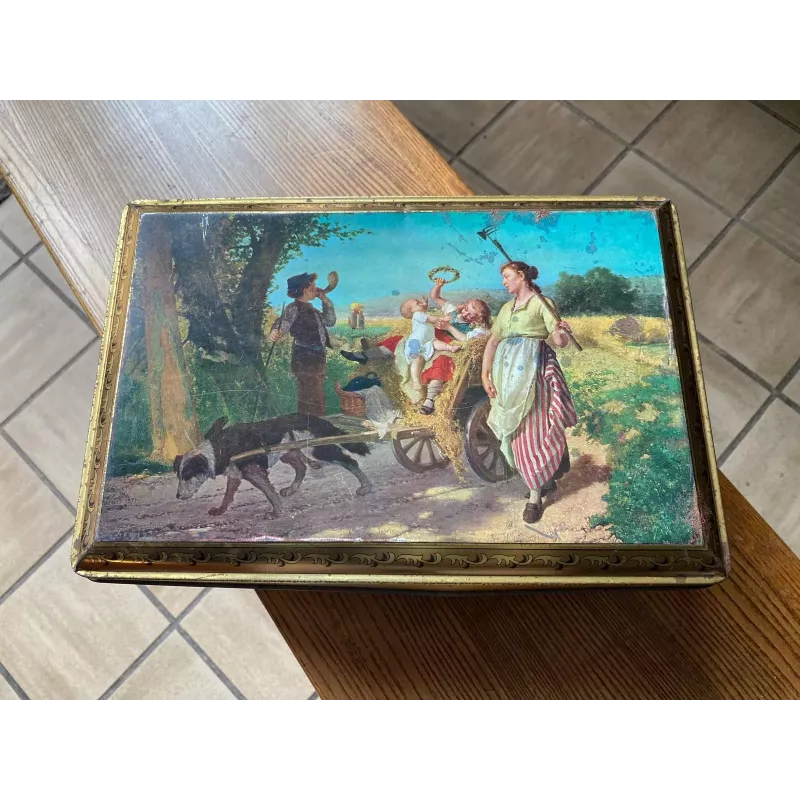BOITE  RETOUR  DES CHAMPS  THEODORE  GERARD 30CM X20CM X13.50CM
