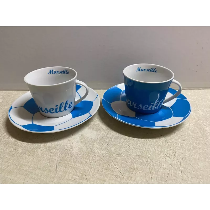 2 TASSES A CAFE  MARSEILLE   16CL +2 SOUS TASSES
