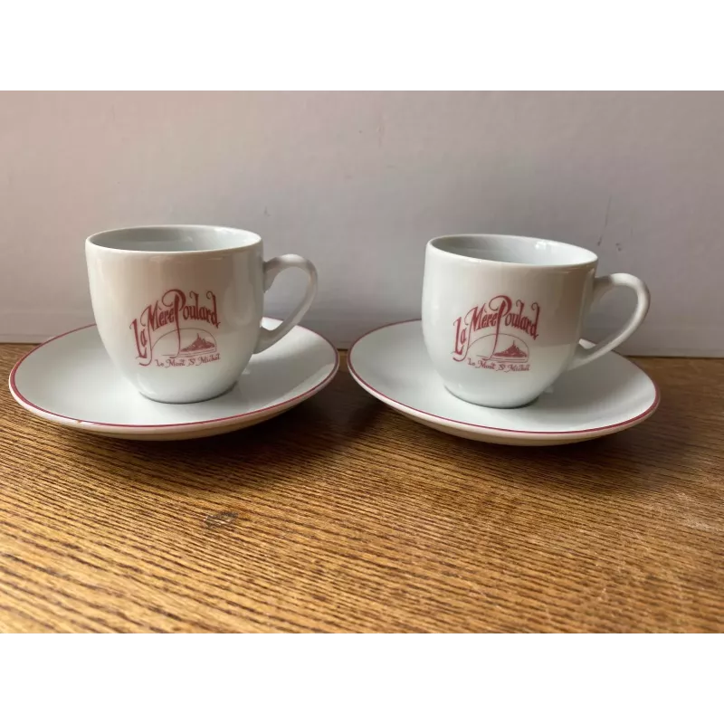 2 TASSES   A CAFE  LA MERE POULARD + 2 SOUS TASSES