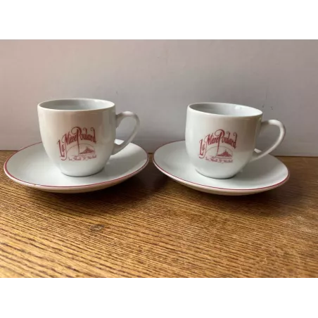 2 TASSES   A CAFE  LA MERE POULARD + 2 SOUS TASSES