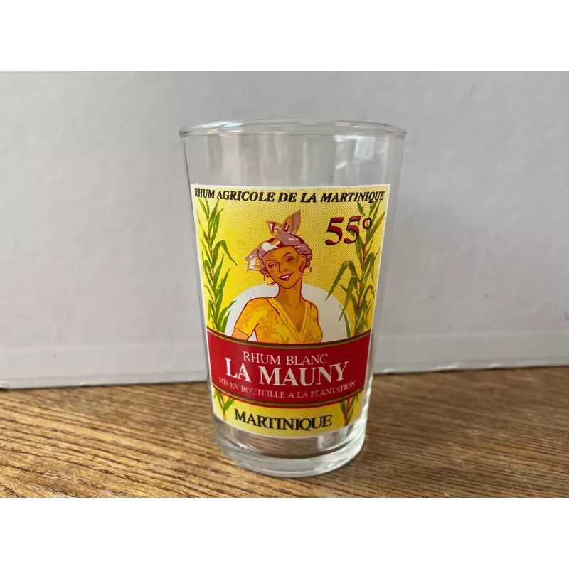 6 VERRES  RHUM  BLANC  LA MAUNY  HT 10CM