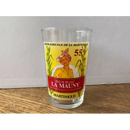 6 VERRES  RHUM  BLANC  LA MAUNY  HT 10CM