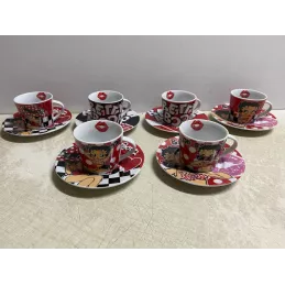 6 TASSES A CAFE BETTY BOOP +6 SOUS TASSES