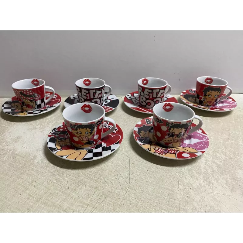 6 TASSES A CAFE BETTY BOOP +6 SOUS TASSES