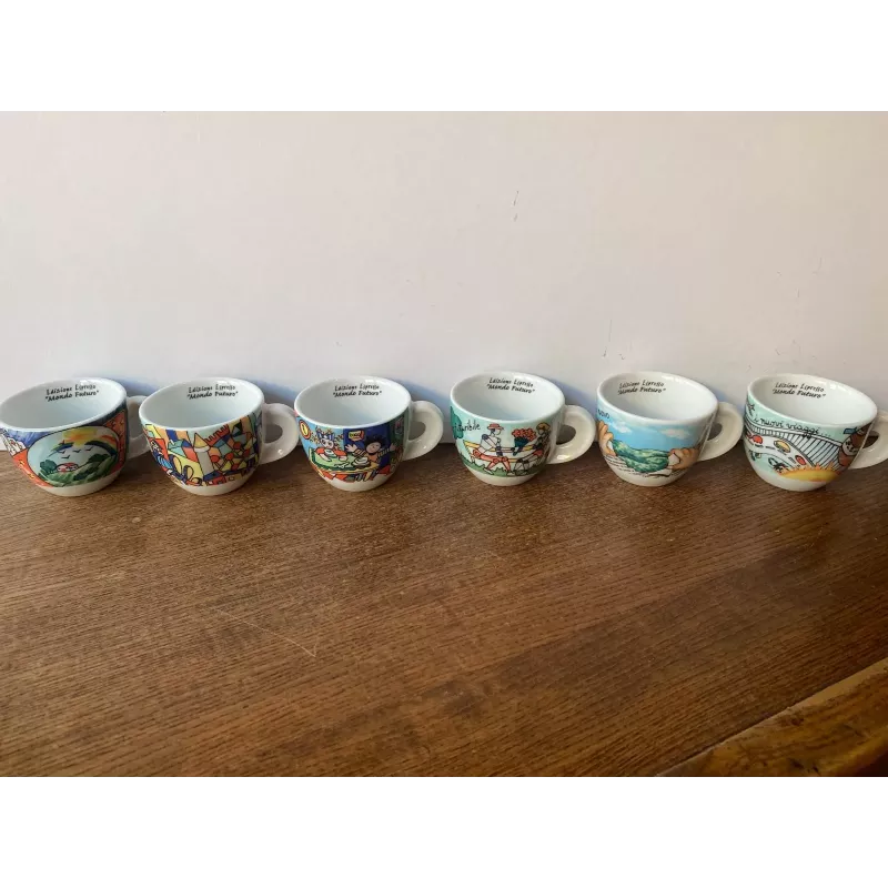 6 TASSES  A CAFE EDIZIONE ESPRESSO  PORCELAINE D'ANCAP