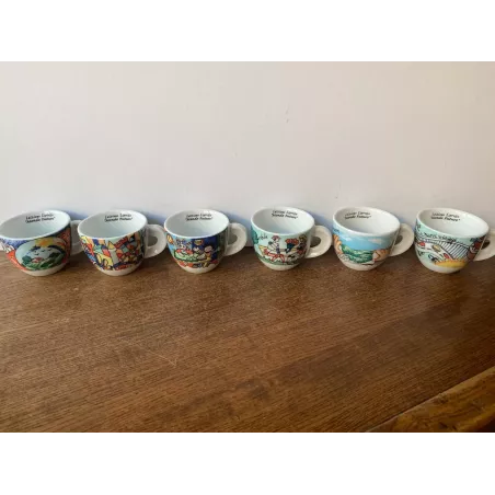 6 TASSES  A CAFE EDIZIONE ESPRESSO  PORCELAINE D'ANCAP