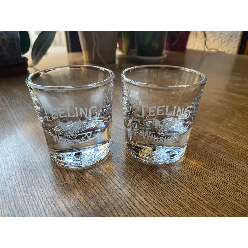 2 VERRES WHISKY  TEELING  DUBLIN  HT 7.80CM