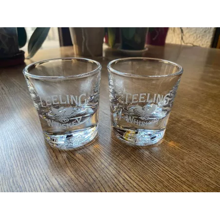 2 VERRES WHISKY  TEELING  DUBLIN  HT 7.80CM