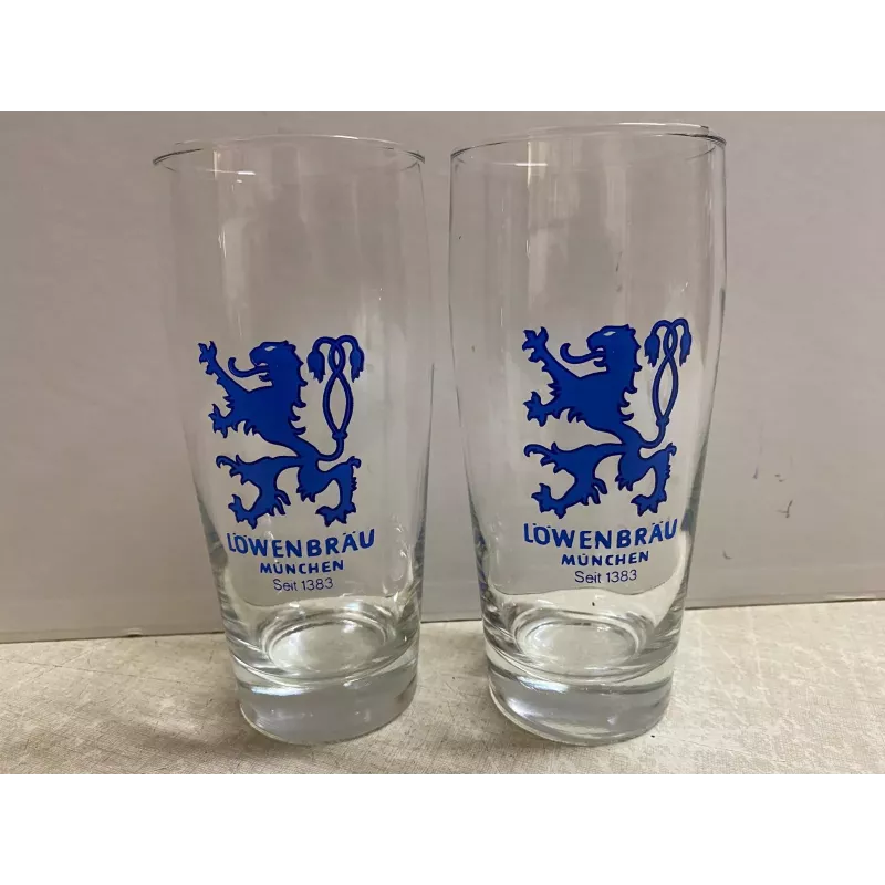 2 VERRES LOWENBRAU  50CL HT 17.50CM