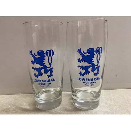 2 VERRES LOWENBRAU  50CL HT 17.50CM