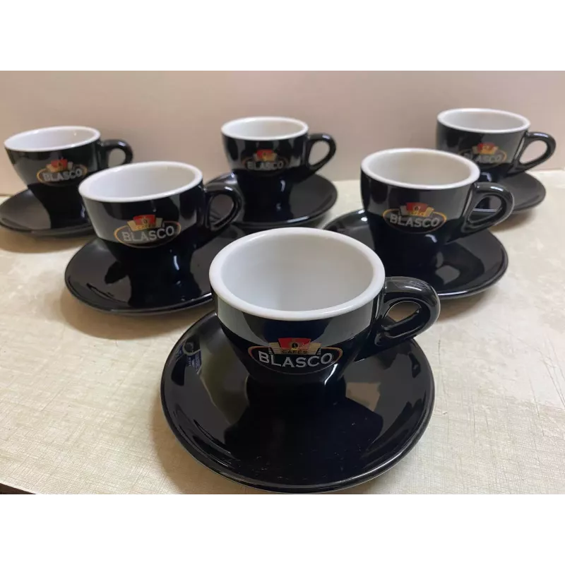 6 TASSES A CAFE  BLASCO  12/14CL + 6 SOUS TASSES