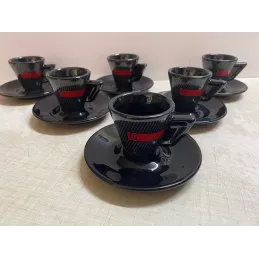 6 TASSES A CAFE  BIBAL + 6 SOUS TASSES