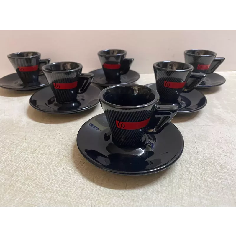 6 TASSES A CAFE  BIBAL + 6 SOUS TASSES