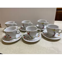 6 TASSES A CHOCOLAT FOLLIET  + 6 SOUS TASSES  3 MODELES No 216