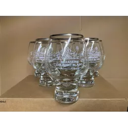 6 VERRES  BRASSERIE DU MONT BLANC  33/50CL HT 14.80CM