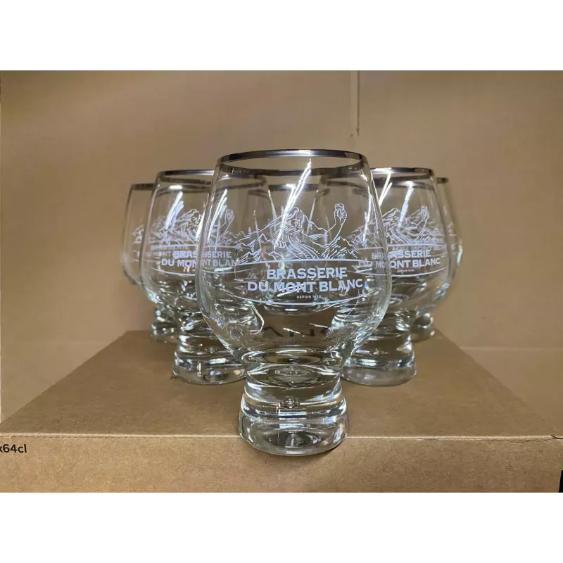 6 VERRES  BRASSERIE DU MONT BLANC  33/50CL HT 14.80CM