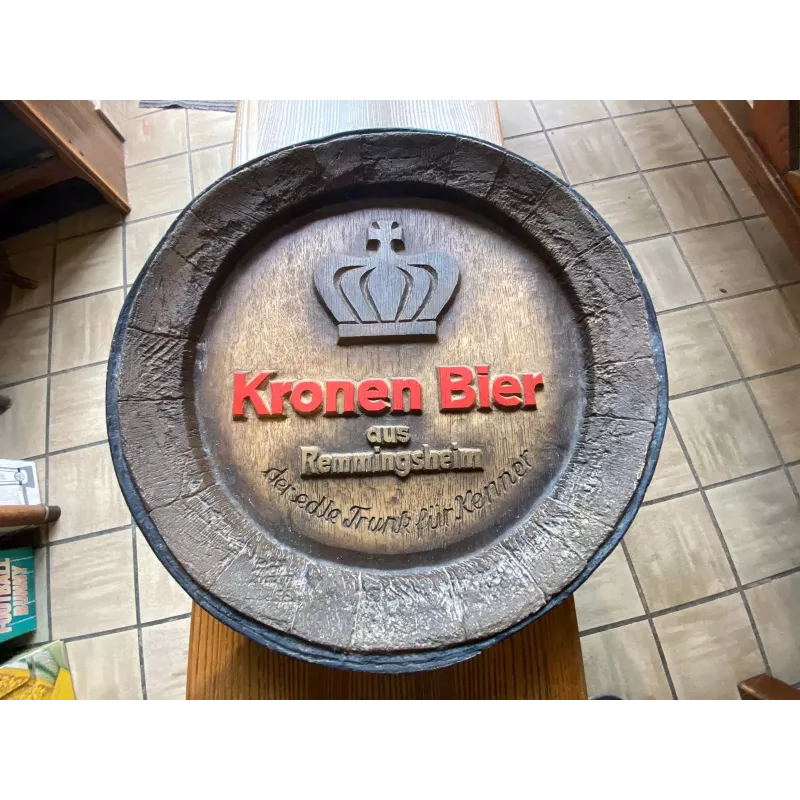 FOND DE TONNEAU  KRONEN  BIER  EN RESINE  DIAMETRE 40CM