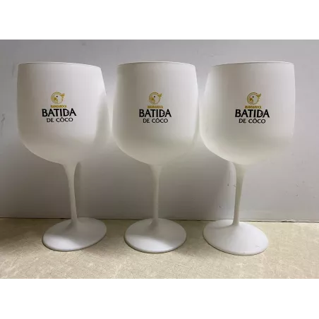 3 VERRES  MANGAROCA BATIDA DE COCO  20CL  HT 22CM