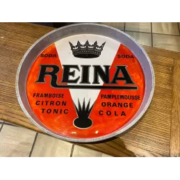 ANCIEN PLATEAU  REINA EN TOLE DIAMETRE 30CM