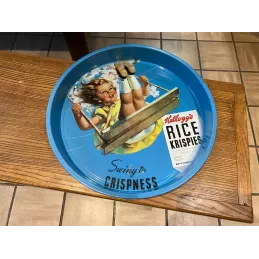 PLATEAU  KELLOGG'S  EN TOLE  DIAMETRE 31CM
