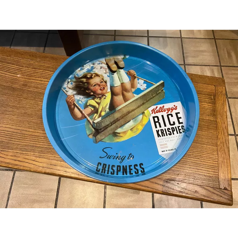 PLATEAU  KELLOGG'S  EN TOLE  DIAMETRE 31CM