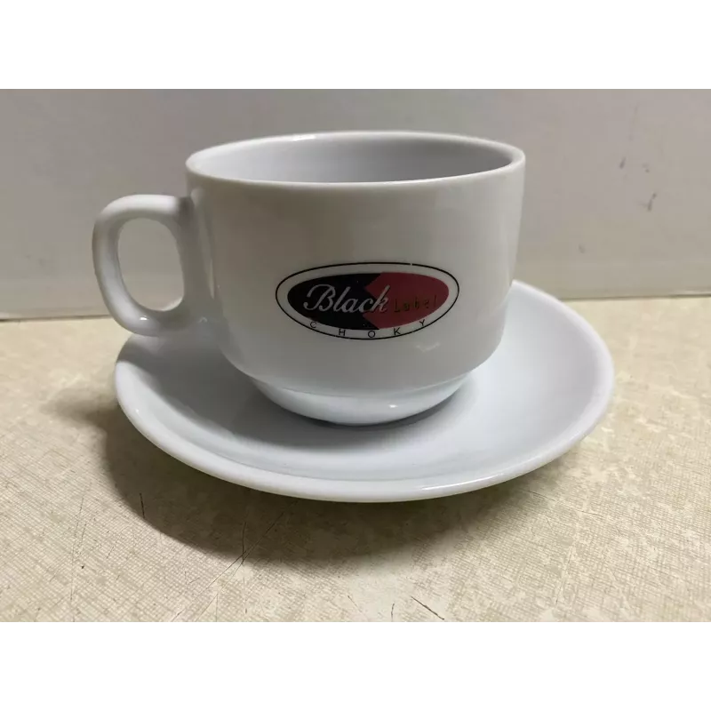 6 TASSES + 6 SOUS TASSES  BLACK LABEL  CHOKY 16/18CL