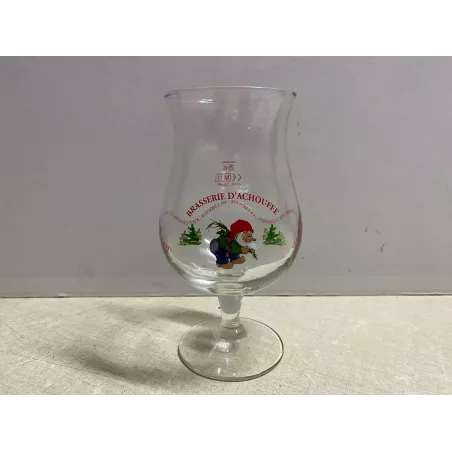 1 VERRE BRASSERIE D'ACHOUFFE  25CL ECRITURE ROUGE  HT 15.50CM