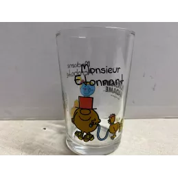 1 VERRE MOUTARDE  MADAME  ACROBATE -MONSIEUR  ETONNANT  HT 9.80CM