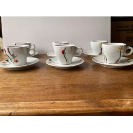 6 TASSES  FOLLIET THE + 6 SOUS TASSES  15/16CL