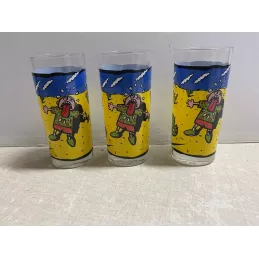 3 VERRES  TEISSEIRE  COLLECTOR  TEISS'ART HT 13.50CM