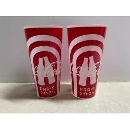 2 GOBELETS  COCA-COLA  50CL HT 15.80CM   PARIS 2024