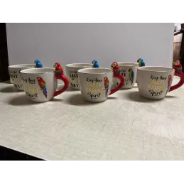 6 TASSES  PERROQUET 25CL HT 8.50CM