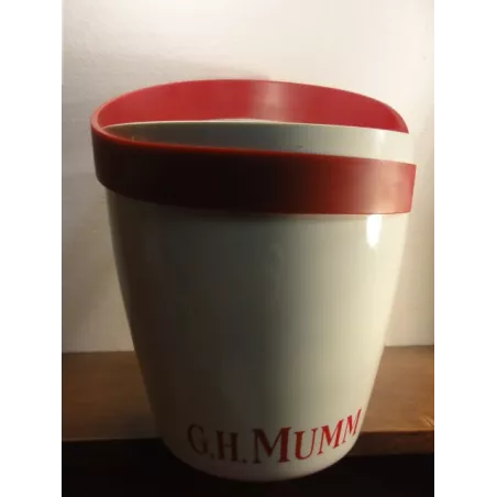 Seau à champagne G.H. Mumm Cordon Rouge en métal Vintage publicitaire