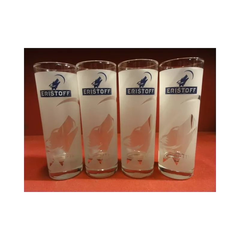 4 VERRES ERISTOFF GIVRES  HT 15CM