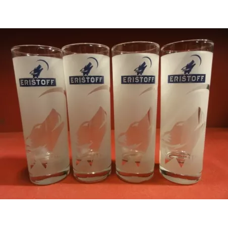 4 VERRES ERISTOFF GIVRES  HT 15CM