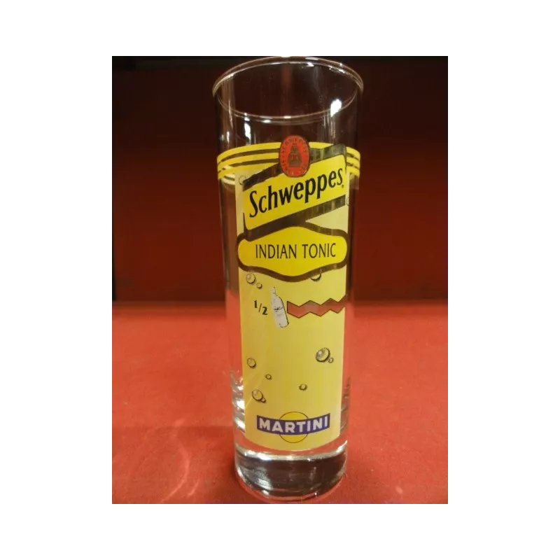 6 VERRES SCHWEPPES INDIAN TONIC 