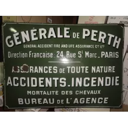 PLAQUE EMAILLEE BOMBEE ASSURANCE GENERALE DE PERTH 