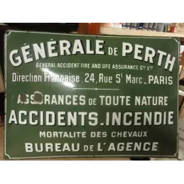 PLAQUE EMAILLEE BOMBEE ASSURANCE GENERALE DE PERTH 