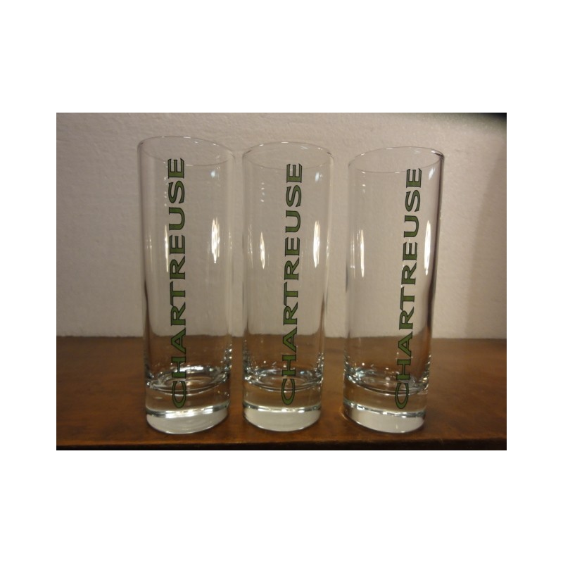 3 VERRES  CHARTREUSE TUBO  22CL
