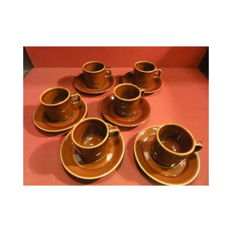 FOLLIET LOT DE 6 TASSES A CAFE BAR BISTROT -NICOLE BLAS N°2