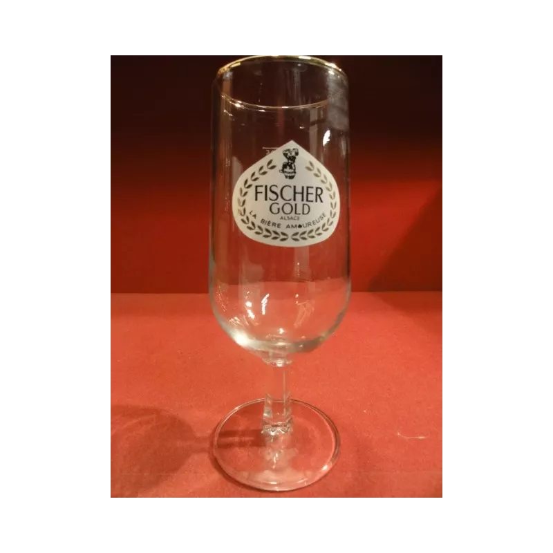 1 VERRE FISCHER GOLD A PIED 25 CL