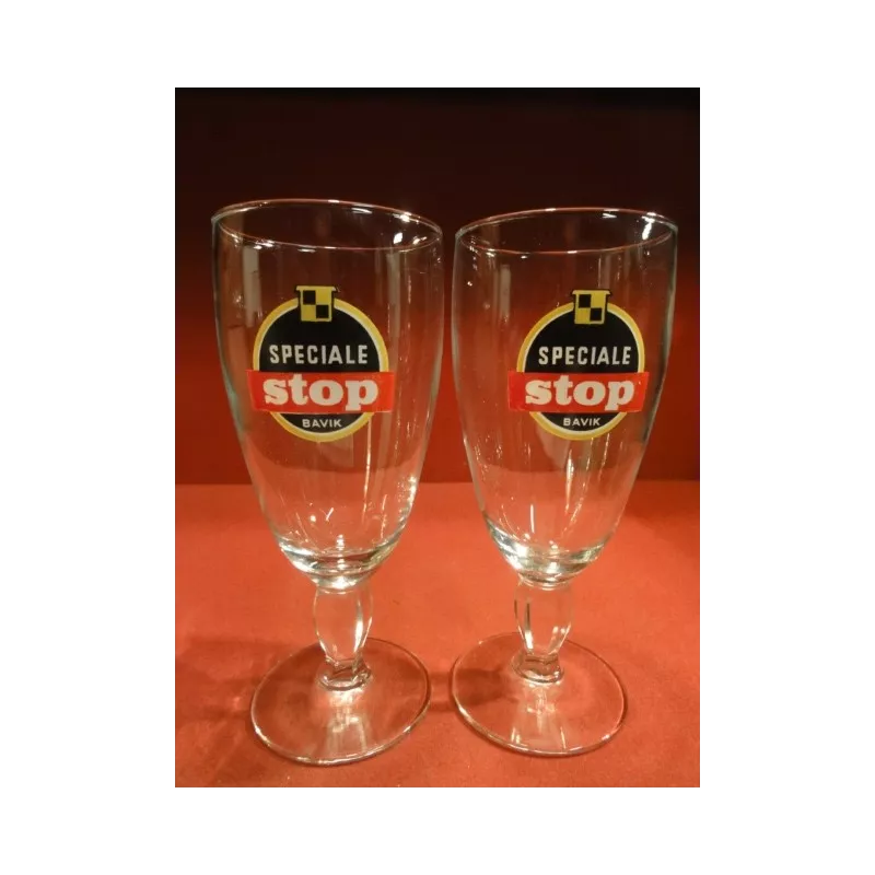 2 VERRES SPECIALE STOP  BAVIK 25 CL