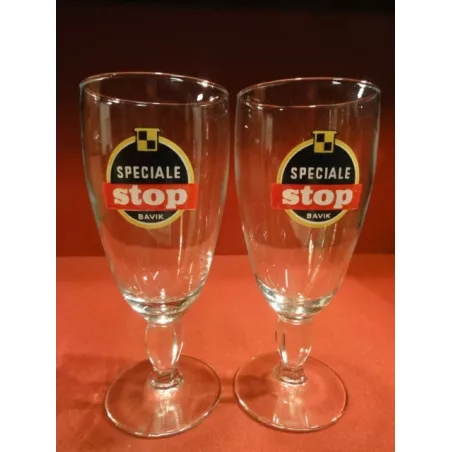 2 VERRES SPECIALE STOP  BAVIK 25 CL