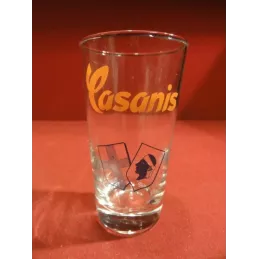 1 MINI VERRE CASANIS  ECRITURE  ORANGE